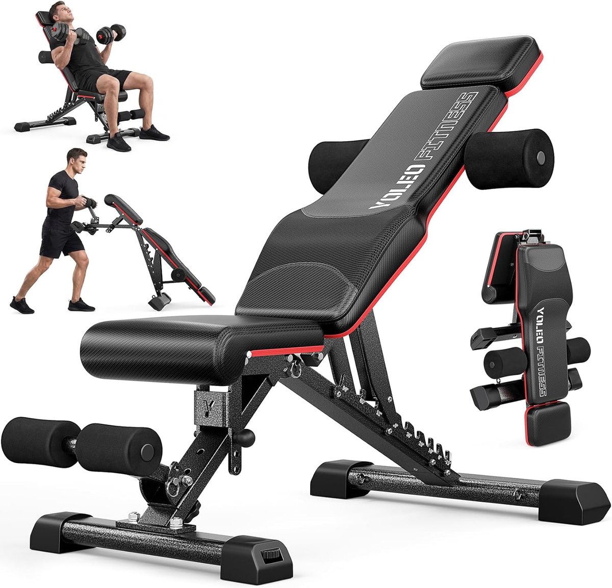 YOLEO Weight Bench with Press Stand, 1100 lb